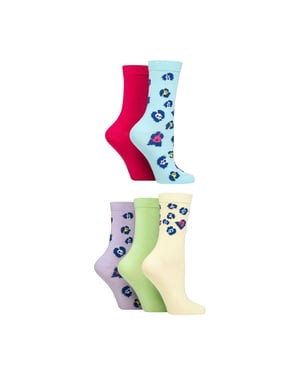 5-pack Dames Jacquard Patroon Crew Sokken