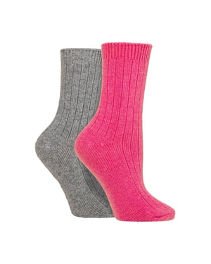 2-Pack Dames Kasjmier Wol Slaapsokken