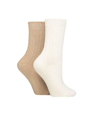 2-Pack Dames Cashmere Wol BedSokken voor Slaap