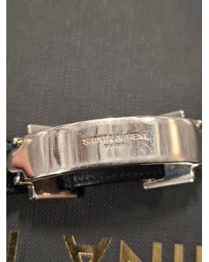 Saint Laurent Monogramarmband in Zwart Leer