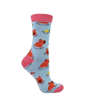 Dames Capybara Novelty Patroon Bamboosokken