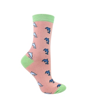 Dames Dolphins Novelty Geprinte Bamboosokken
