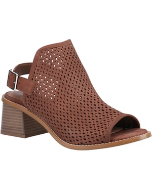 Hush Puppies Louise Hakken Leren Dames Bruine Sandalen