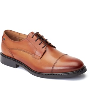 Base London Magnus Leren Herenschoenen In Verbrand Bruin Oxford-Stijl