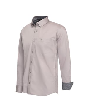 Cappuccino Italia Overhemden Stretch Overhemd Ancona Grijs
