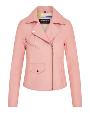 Babyroze klassieke Brando biker leren jas voor dames - Broome