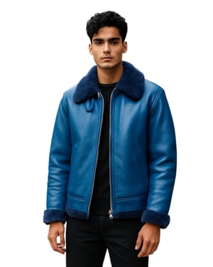 Herenblauw B3 Bomber RAF Aviator Schapenvachtjack - Worcester