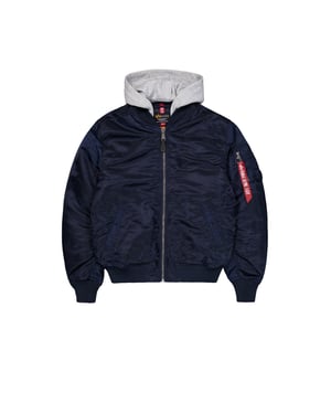 MA-1 Zip Hood Back Embroidery Bomber Jacket