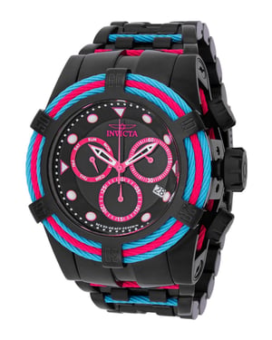 Invicta Bolt 48605 Heren Horloge - Quartz Uurwerk - Roestvrij Staal met zwarte Wijzerplaat - 53mm