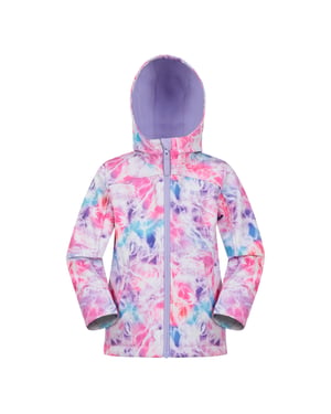Mountain Warehouse Waterafstotende softshell jas met patroon voor kinderen/kids (Helder Roze)