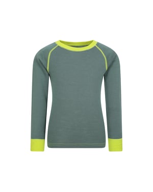 Mountain Warehouse Kinder/Kids Merino II Ronde Hals Base Layer Top (Kaki Groen)