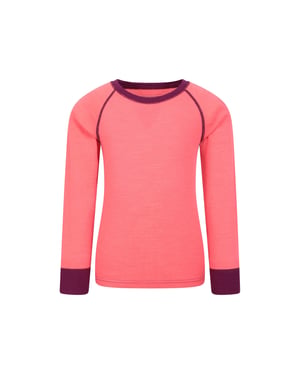 Mountain Warehouse Kinder/Kids Merino II Ronde Hals Base Layer Top (Helder Roze)