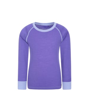 Mountain Warehouse Kinder/Kids Merino II Contrast Ronde Hals Base Layer Top (Paars)