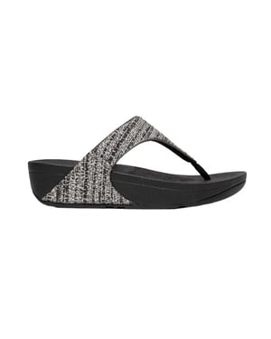 Fit Flop Dames/Dames Lulu Shimmer Weave Toe Post Sandalen (Zwart)