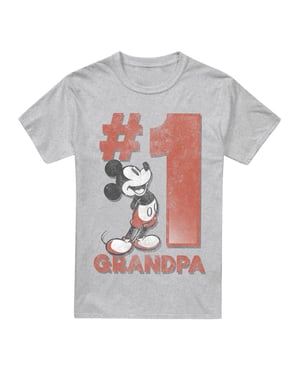 Disney Heren Nummer 1 Opa Mickey Mouse T-Shirt (Sport Heide)