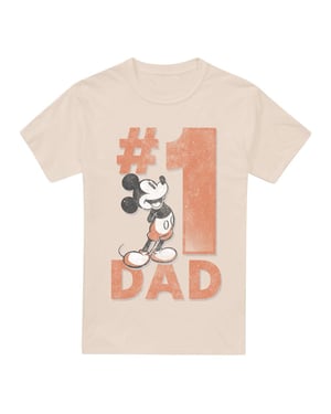 Disney Heren Nummer 1 Papa Mickey Mouse T-Shirt (Natuurlijk)