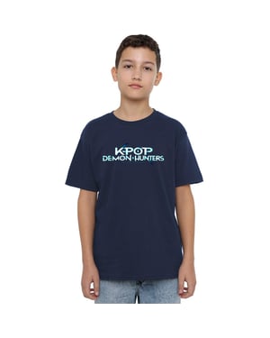 K-Pop Demon Hunters Kinderen/Kinderen Logo T-shirt (Marine)