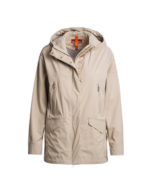 Parajumpers Lange Crèmekleurige Capuchonjas