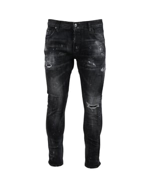 Dsquared2 Tidy Biker Jean Zwarte Destroyed Denim Jeans