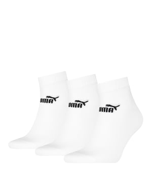 Puma Kwart enkelsokken voor volwassenen (pak van 3) (Wit)