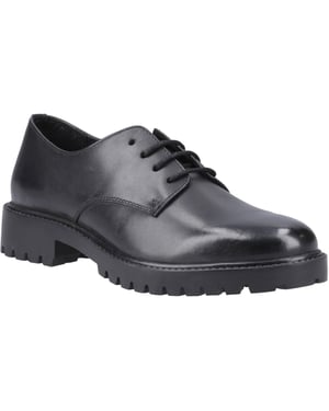 Hush Puppies Aubrey Lace Up Snr Meisjes Zwarte Derby Schoenen Van Leer