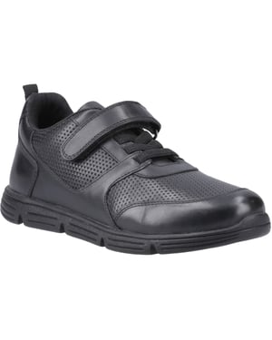 Hush Puppies Alfie Bungee Jnr Leren Zwarte Schoenen Voor Jongens