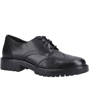 Hush Puppies Athena Senior Meisjes Zwart Leren Brogues