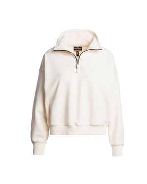 Parajumpers Zendaya Moonbeam Witte Sweatshirt Met Halve Rits