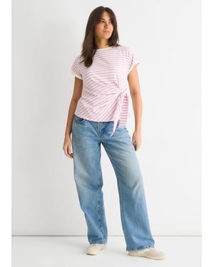 Lila gestreepte top