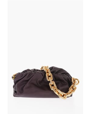 Leren THE CHAIN POUCH tas met magnetische sluiting in bordeauxrood
