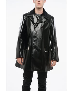 MM4 MM14 Waterdichte trenchcoat met fluwelen kraag in zwart