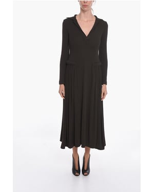 SALON 01 Jersey Maxi-jurk met lange mouwen in bruin