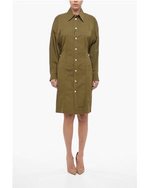 Oversized overhemdjurk in bruin