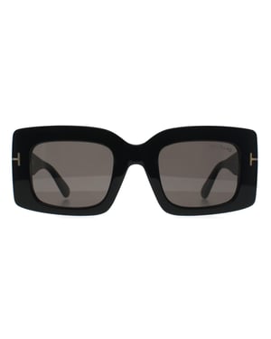 Tom Ford Brigitta FT1188 01A glanzend zwartgrijs met lichte spiegel zonnebril