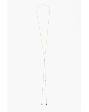 Gouden zilveren ketting met stenen hangers in goud