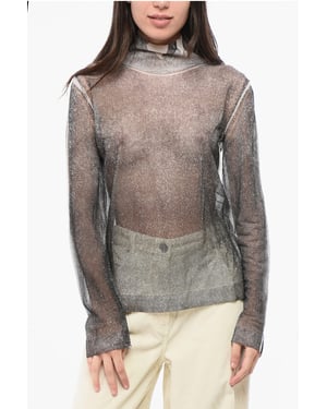 MM1 MM10 Turtleneck zijden lichtgewicht trui in grijs