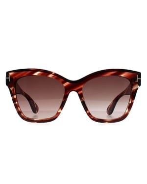 Tom Ford Elvira FT1217 55T gekleurde zonnebril havana bordeaux gradiÃ«nt