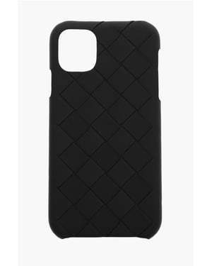 Intreccio leren iPhone 11-hoesje in zwart