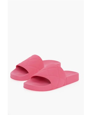 Mat rubberen sliders met Intreccio-motief in roze