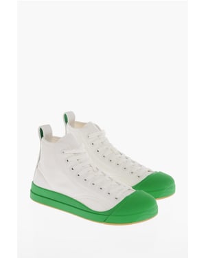 Canvas VULCAN High-Top Sneakers met rubberen neus in wit