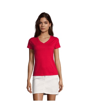 SOLS Dames/Dames Imperial V Hals T-shirt (Rood)