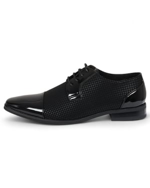 Zwarte leren Oxford formele Derby-schoenen voor heren