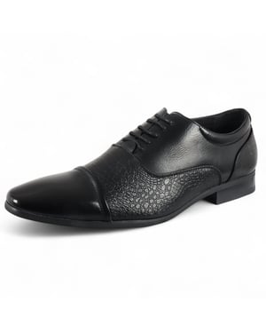 Zwarte klassieke veterschoenen voor heren in broguestijl