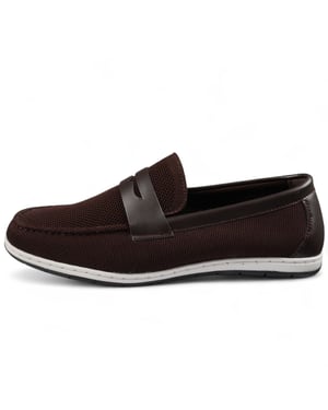 Heren Bruine Ademende Loafers Lichtgewicht Slip-On