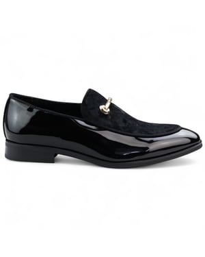 Heren nette zwarte loafers met leren voering en fluwelen instappers