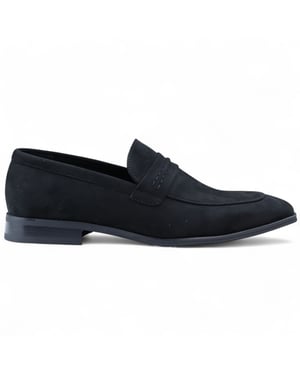 Zwarte suède mocassin loafers voor heren, slimme instappers