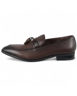Heren bruine klassieke kwastloafers formele schoenen