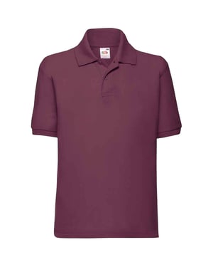 Fruit of the Loom Kinderen /Kinder Poly/ Katoen Piqué-Poloshirt Voor Kinderen. (Bourgondië)
