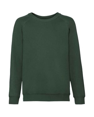 Fruit of the Loom Klassiek Raglan Sweatshirt voor kinderen/Kinderen (Fles groen)