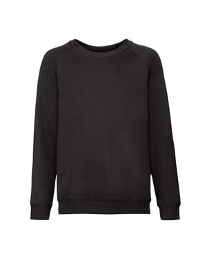 Fruit of the Loom Klassiek Raglan Sweatshirt voor kinderen/Kinderen (Zwart)